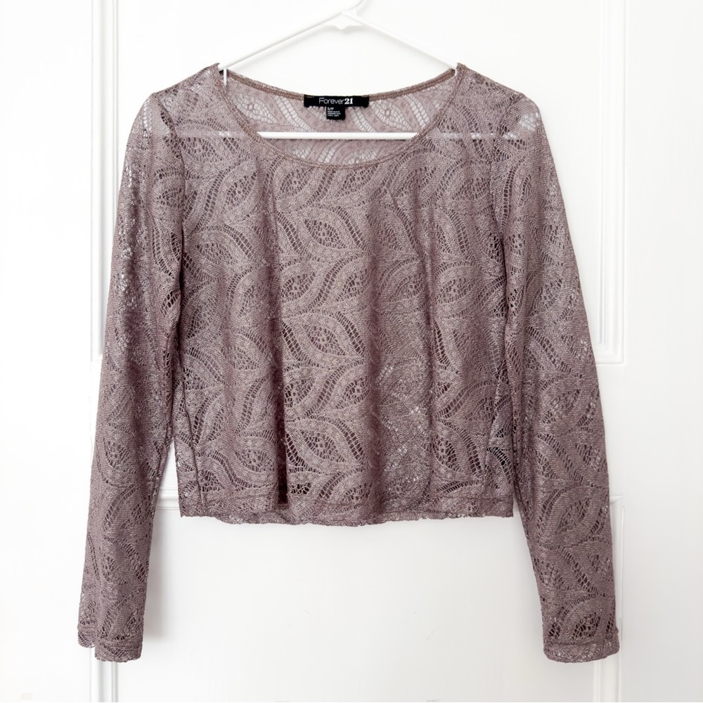 Sheer Lace Purple Blouse